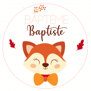 Etiquettes cercle Baptême à personnaliser