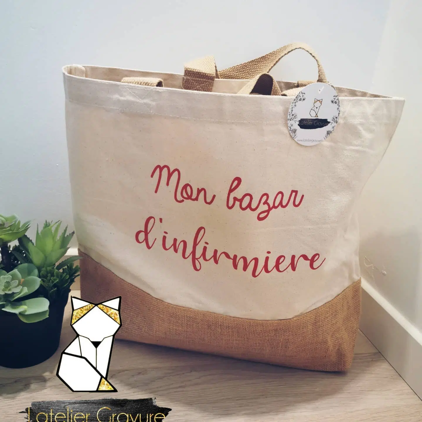 Sac coton & jute personnalisé – Image 8