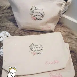 Trousse – Pochette à zip coton à personnaliser