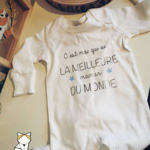Pyjama blanc bébé personnalisé