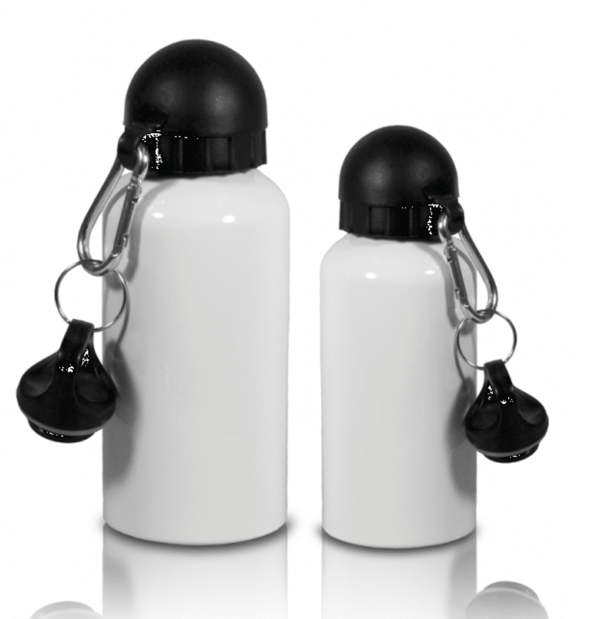 Gourde en alluminium (Blanche - 600 ml) - Personnalisable (prénom/message)  - Objet de décoration - Idée cadeau - Oeuvre artisanale