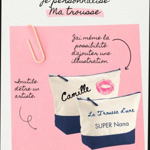 Trousse de toilette en coton à personnaliser