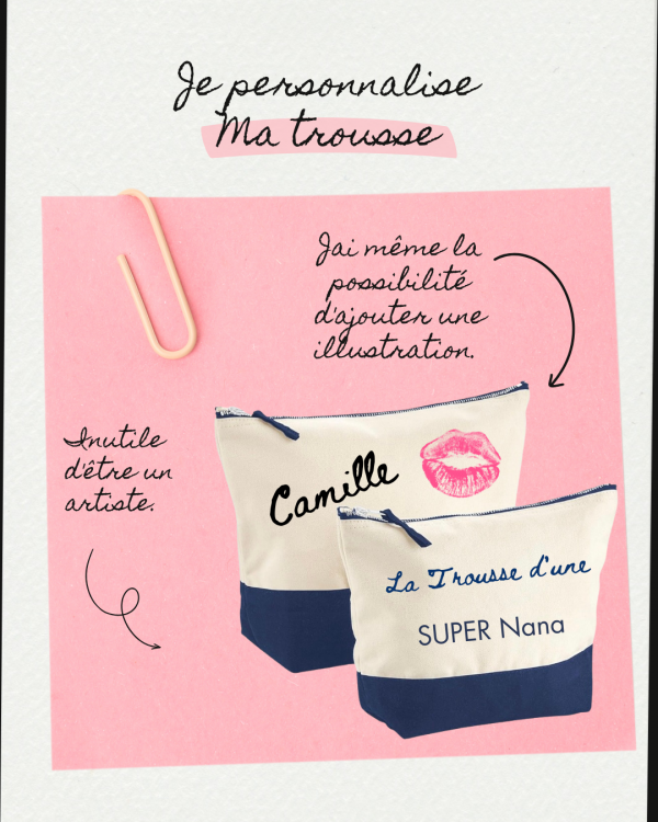Trousse de toilette en coton à personnaliser – Image 2