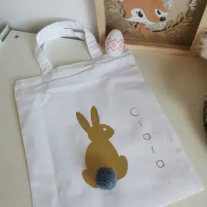 Mini tote bag lapin de pâques
