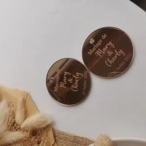 Médailles souvenir de mariage cadeaux invités