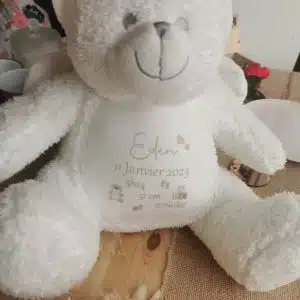 Grande peluche de naissance personnalisée