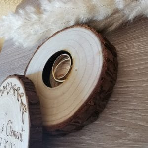 Porte alliance rondin de bois personnalisé