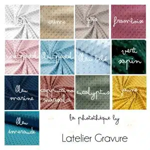 Grande couverture Bi matière Minky et coton personnalisée