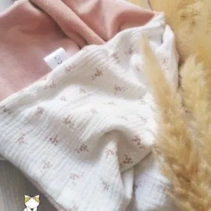 Couverture bébé Gaze de coton & bambou brodée