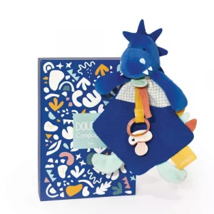 Les calinosaures – Doudou Sachou attache tétine personnalisé
