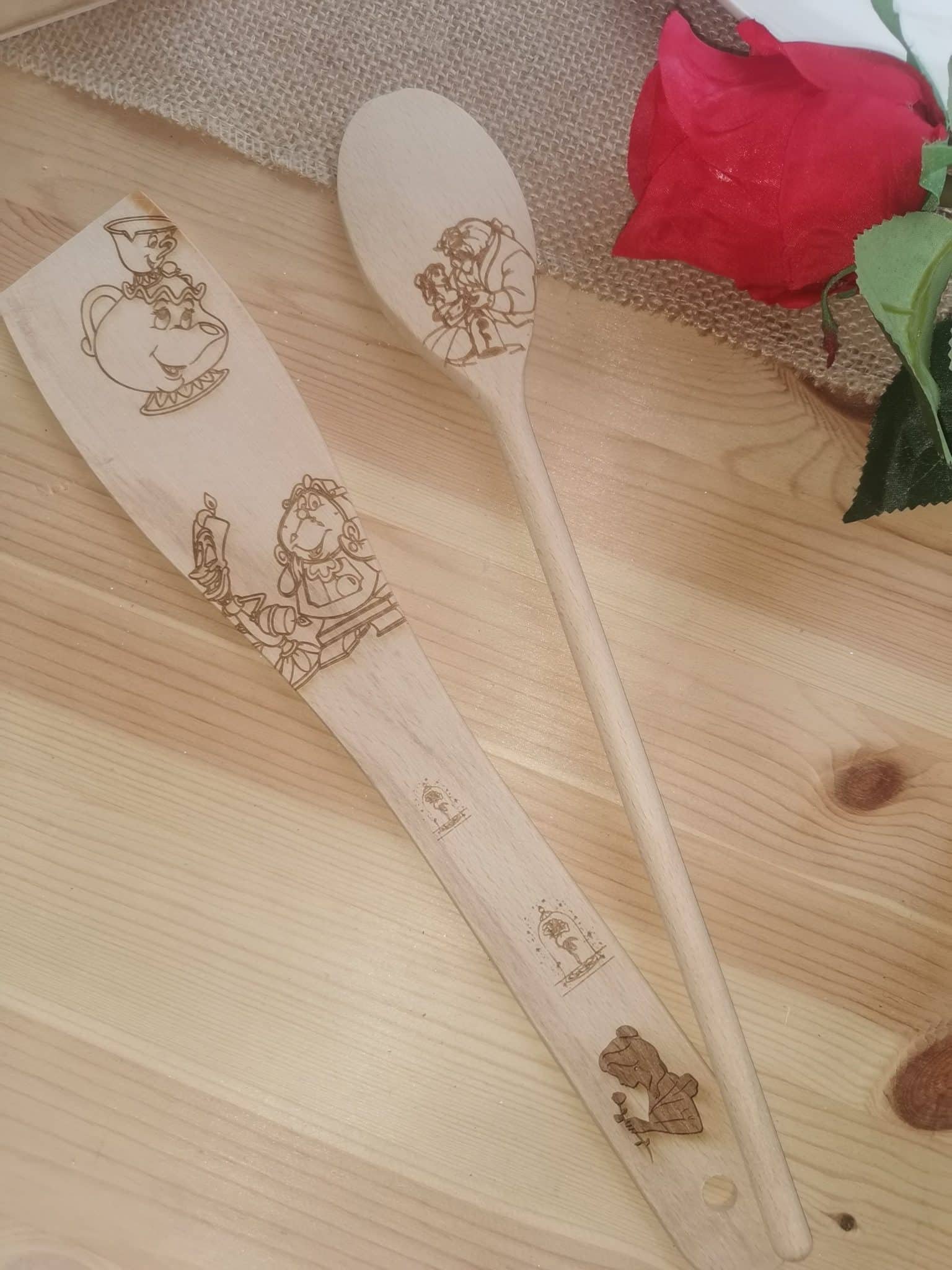 E-far Lot De 6 Ustensiles De Cuisine En Silicone Avec Poignée En Bois, Antiadhésifs, Résistants