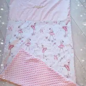 Grande couverture Bi matière Minky et coton personnalisée