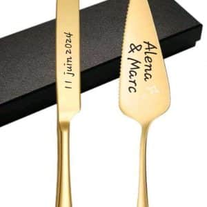 Set de découpe pour gâteau de mariage personnalisé