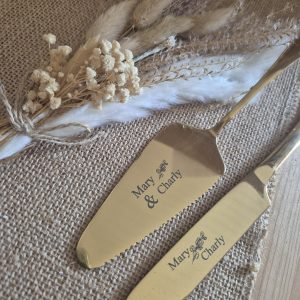 Set de découpe pour gâteau de mariage personnalisé