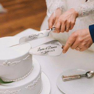 Set de découpe pour gâteau de mariage personnalisé