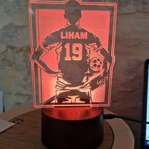 Lampe LED Joueur de Football Personnalisée