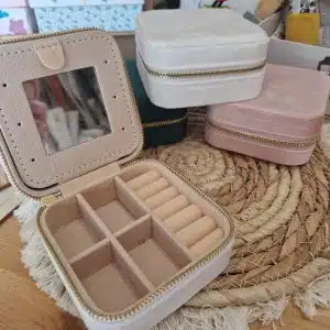 Etui boite à bijoux Velours Zip personnalisée