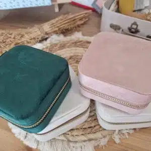 Etui boite à bijoux Velours Zip personnalisée