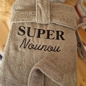 Peignoir éponge adulte brodé
