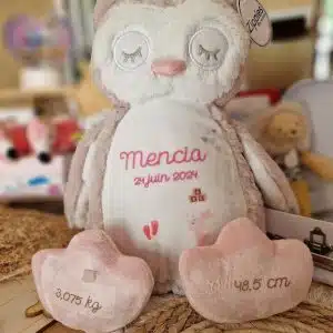 Grande peluche de naissance personnalisée