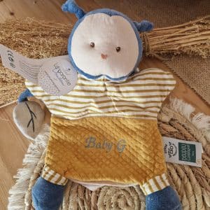 Marionnette pollen Abeille Coton Bio Doudou & Compagnie