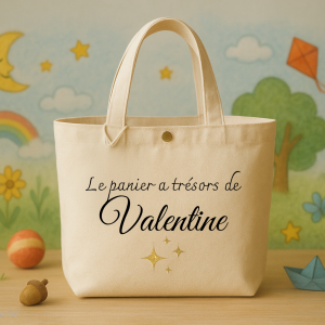 Grand sac en coton – Panier de transport coton bio – Sac à jouets personnalisé