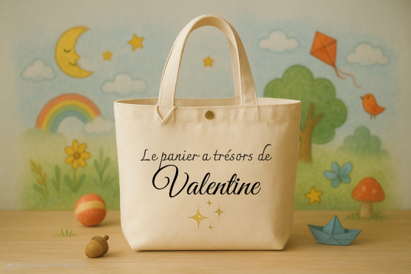 Grand sac en coton - Panier de transport coton bio - Sac à jouets personnalisé – Image 2