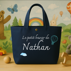 Grand sac en coton – Panier de transport coton bio – Sac à jouets personnalisé