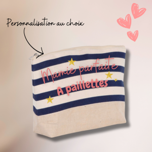 Pochette – trousse imprimé marin a personnaliser.