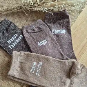 Mes petites chaussettes à paillettes personnalisés