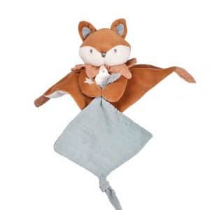 Doudou plat Renard Timo avec mouchoir attache-sucette – 20 cm DC4692