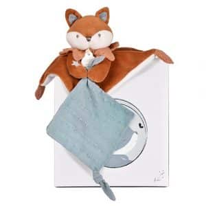 Doudou plat Renard Timo avec mouchoir attache-sucette – 20 cm DC4692