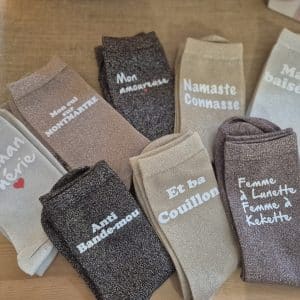 Chaussette pailette à message provocateur – Pour adulte