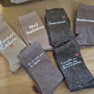 Chaussette pailette à message provocateur – Pour adulte