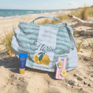 Sac Serviette de plage 2 en 1 personnalisée – cadeau Maîtresse Nounou Tâta et Marraine