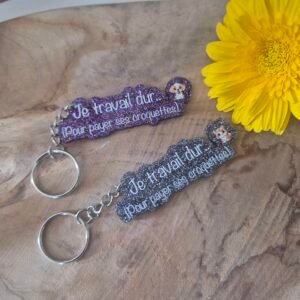 Porte-clés Paillette à message – Phrases Humour & Amour