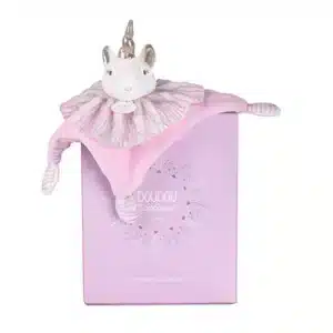Doudou plat Licorne personnalisé en broderie – 20 cm – les Chouchoux  DC4679